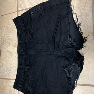 Target black denim shorts